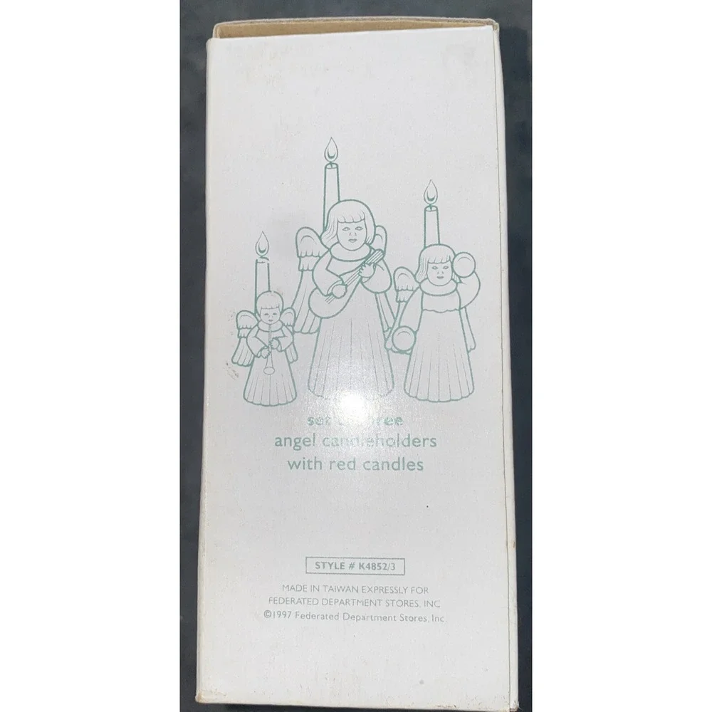 Royal Gallery Federated Dept Crystal Set of‎ Three Angel Candleholders K4852/3